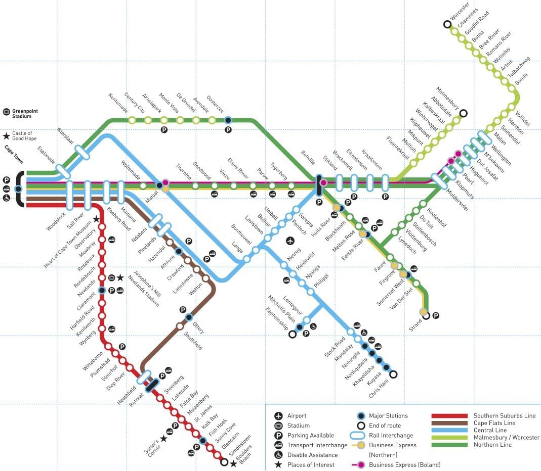 ケープタウン駅の地図