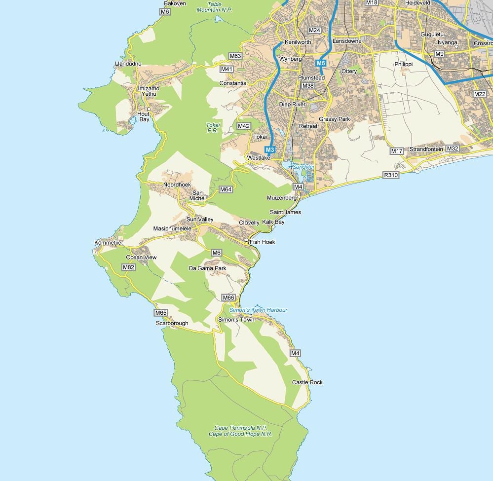 地図のフィッシュホーク、南アフリカ