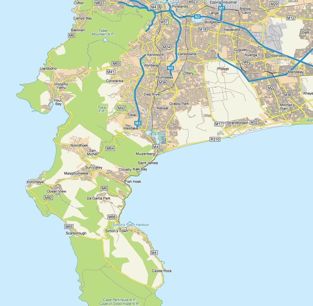地図muizenbergケープタウン