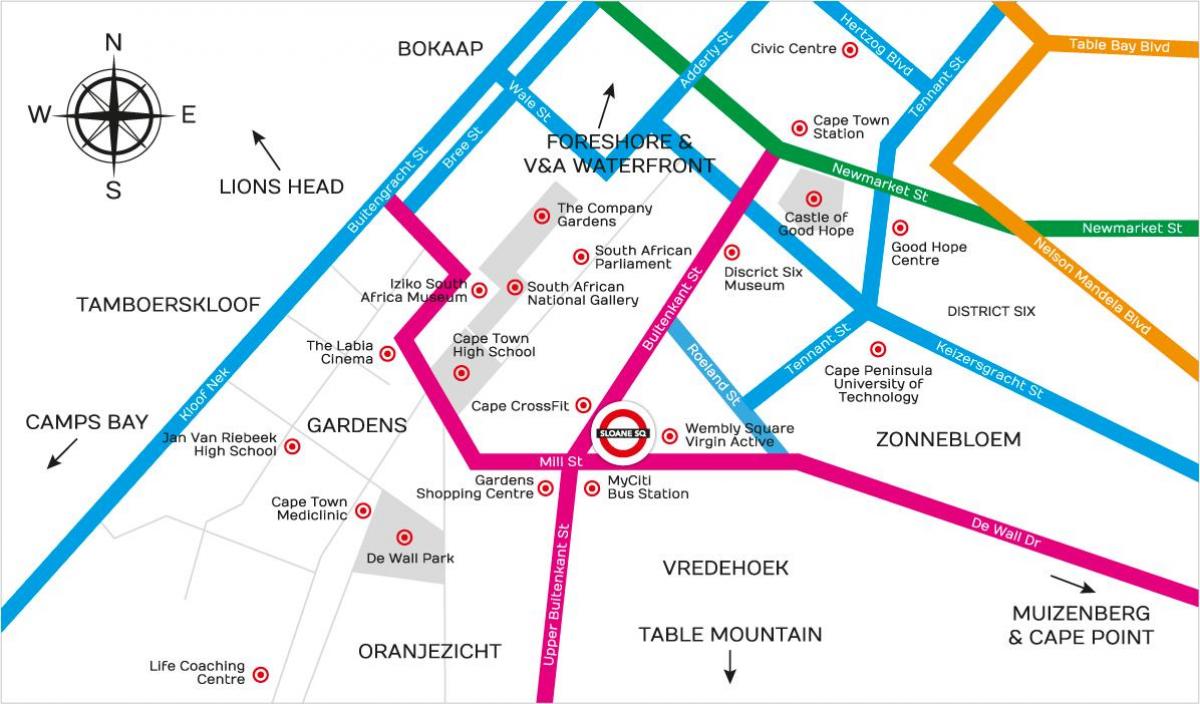 地図buitenkantトケープタウン
