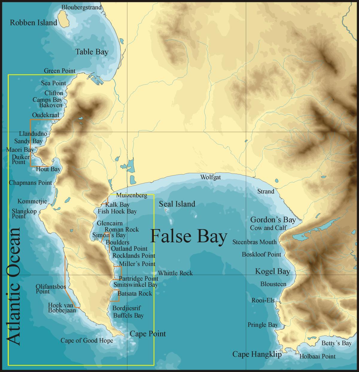 地図falseベイケープタウン