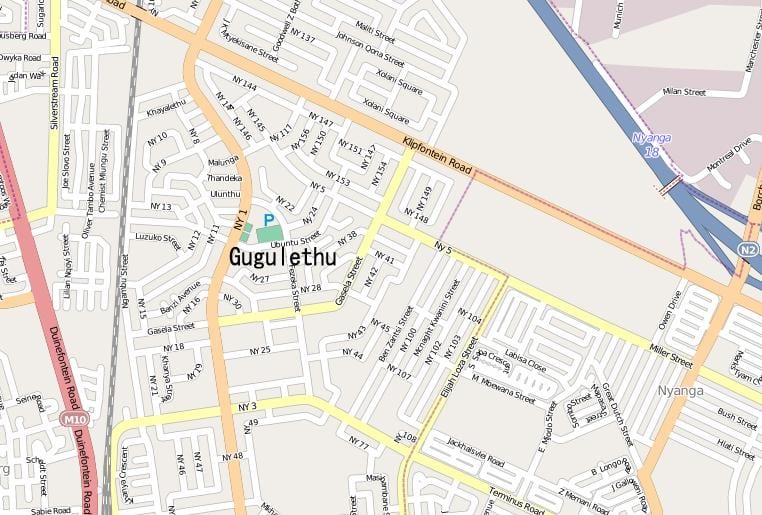 地図gugulethuケープタウン