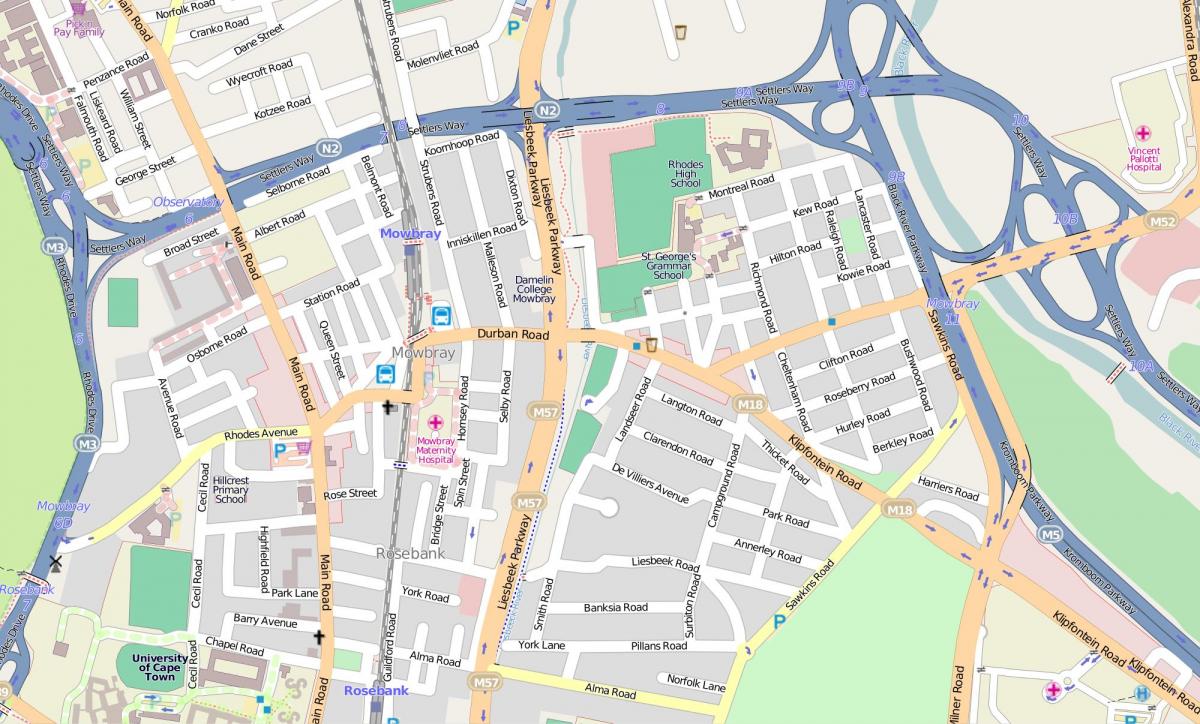 地図mowbrayケープタウン
