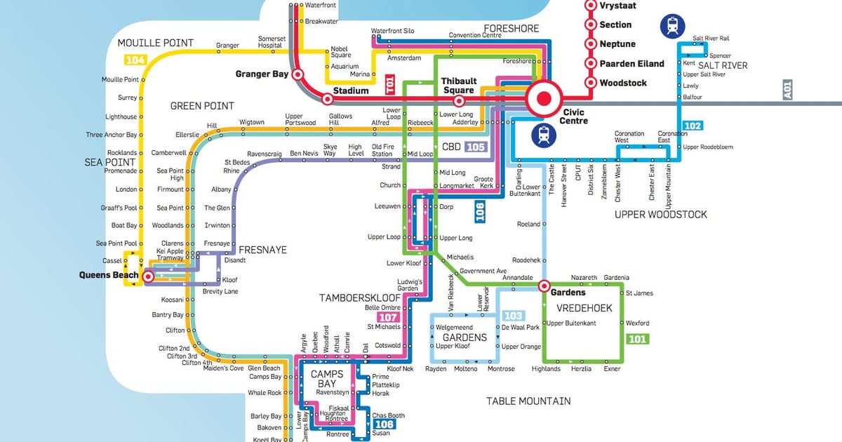 ケープタウンバス地図