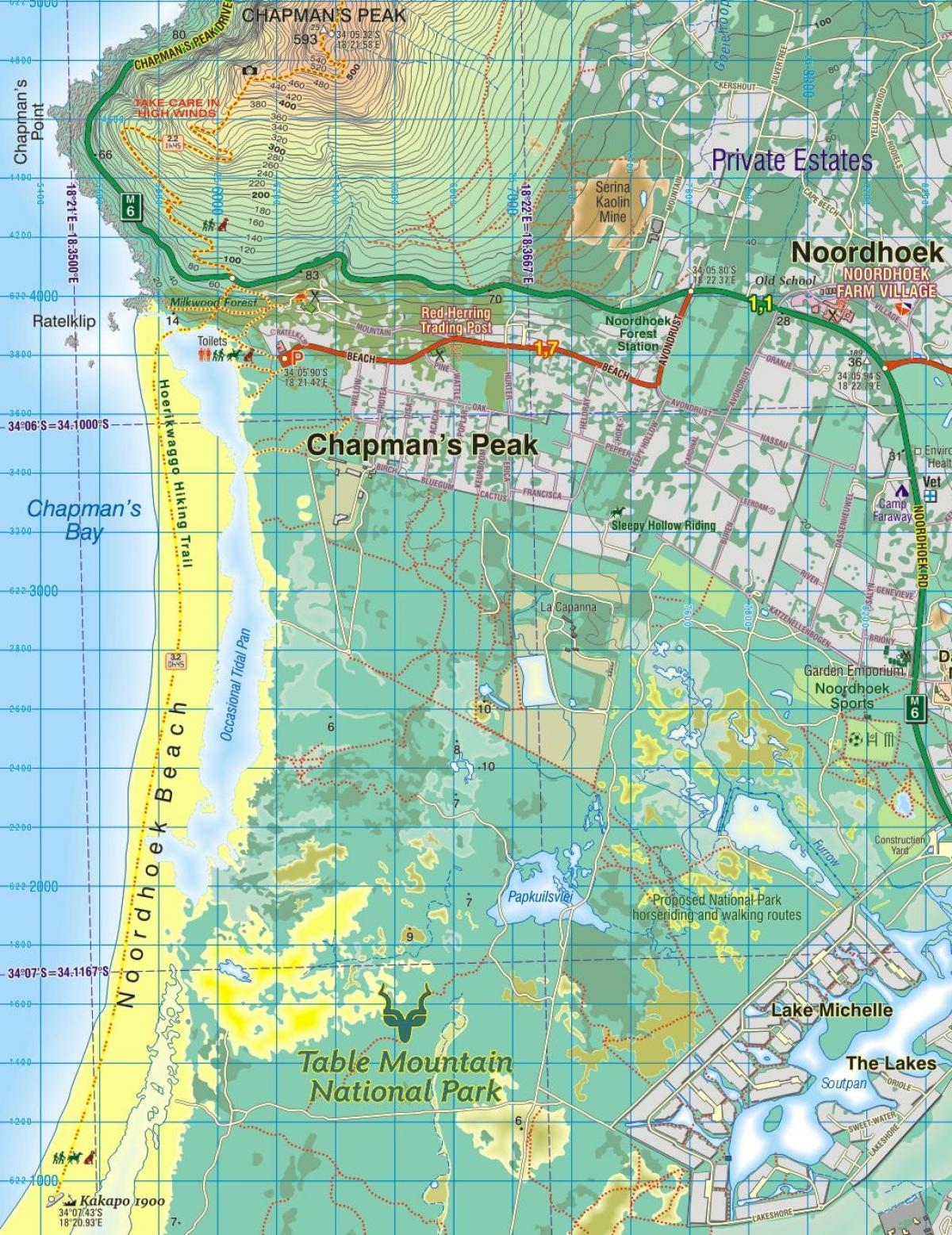 地図noordhoekケープタウン