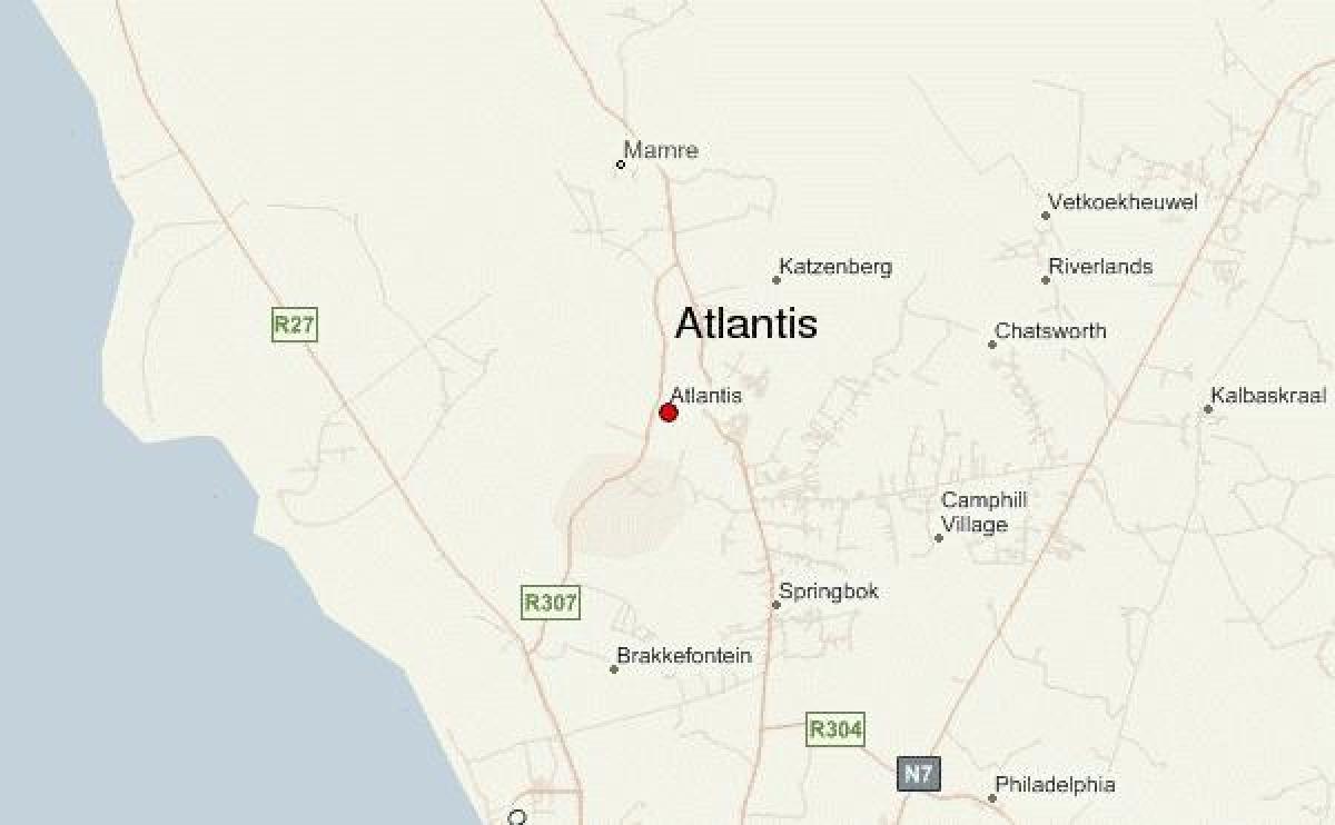 地図のケープタウンアトランティス 