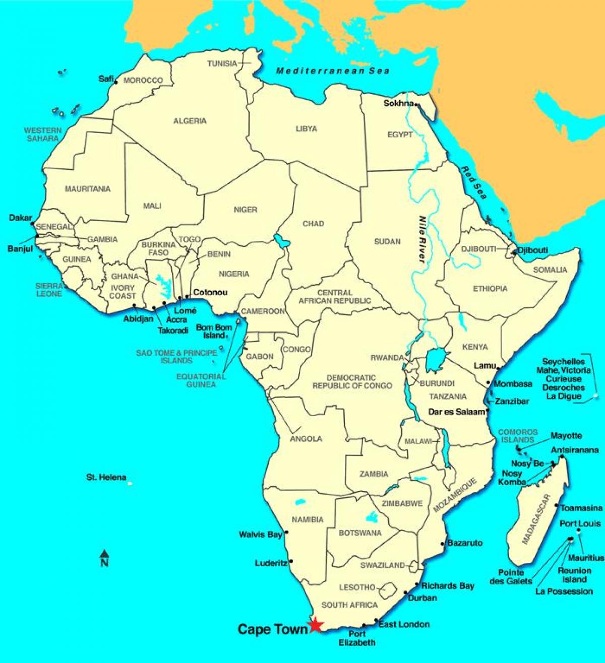 岬のアフリカの地図