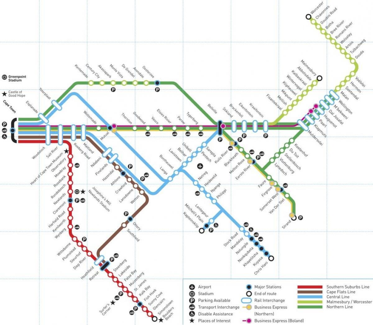 ケープタウン駅の地図
