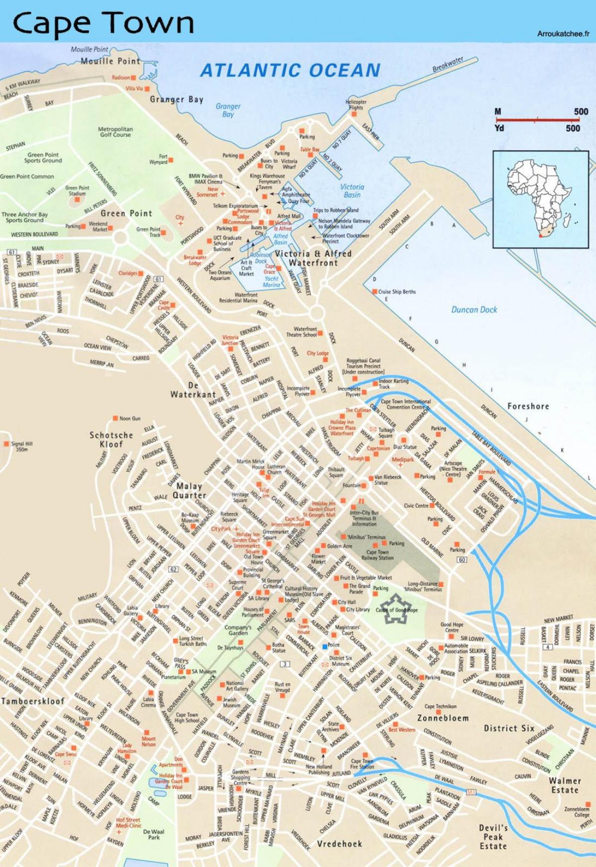 地図の通り地図のケープタウンおよび周辺地域