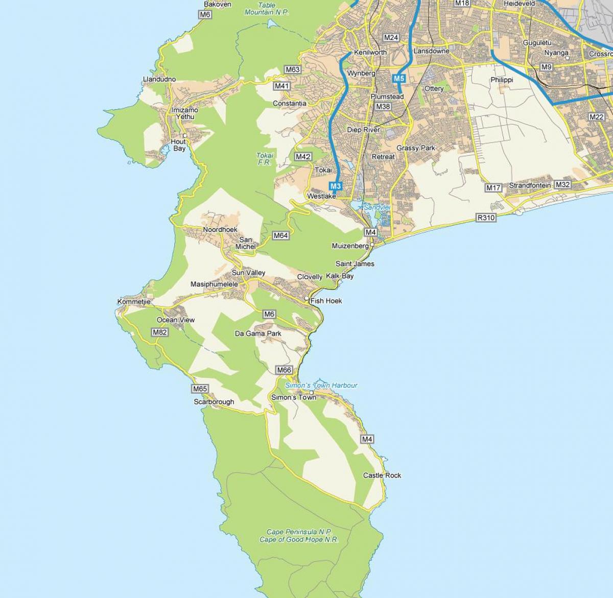 地図のフィッシュホーク、南アフリカ