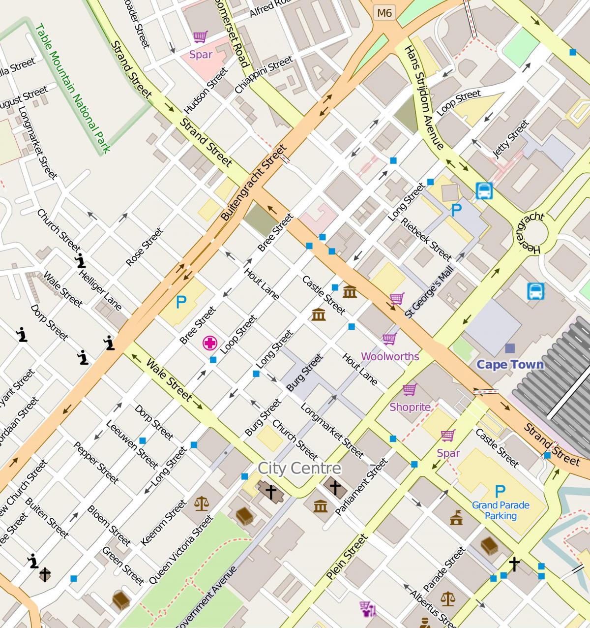 地図の通りにケープタウン