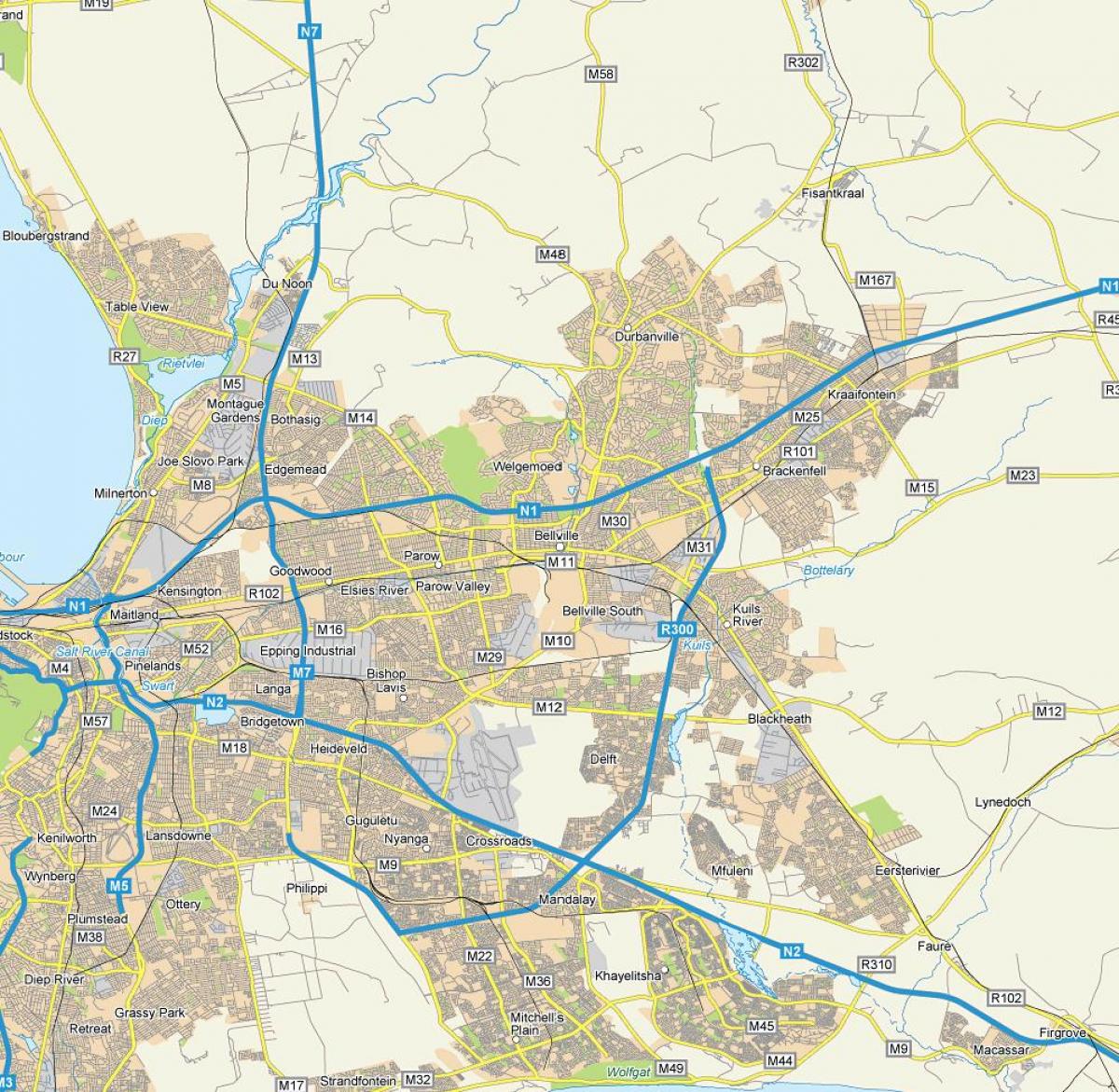 地図の通り地図のbellvilleケープタウン