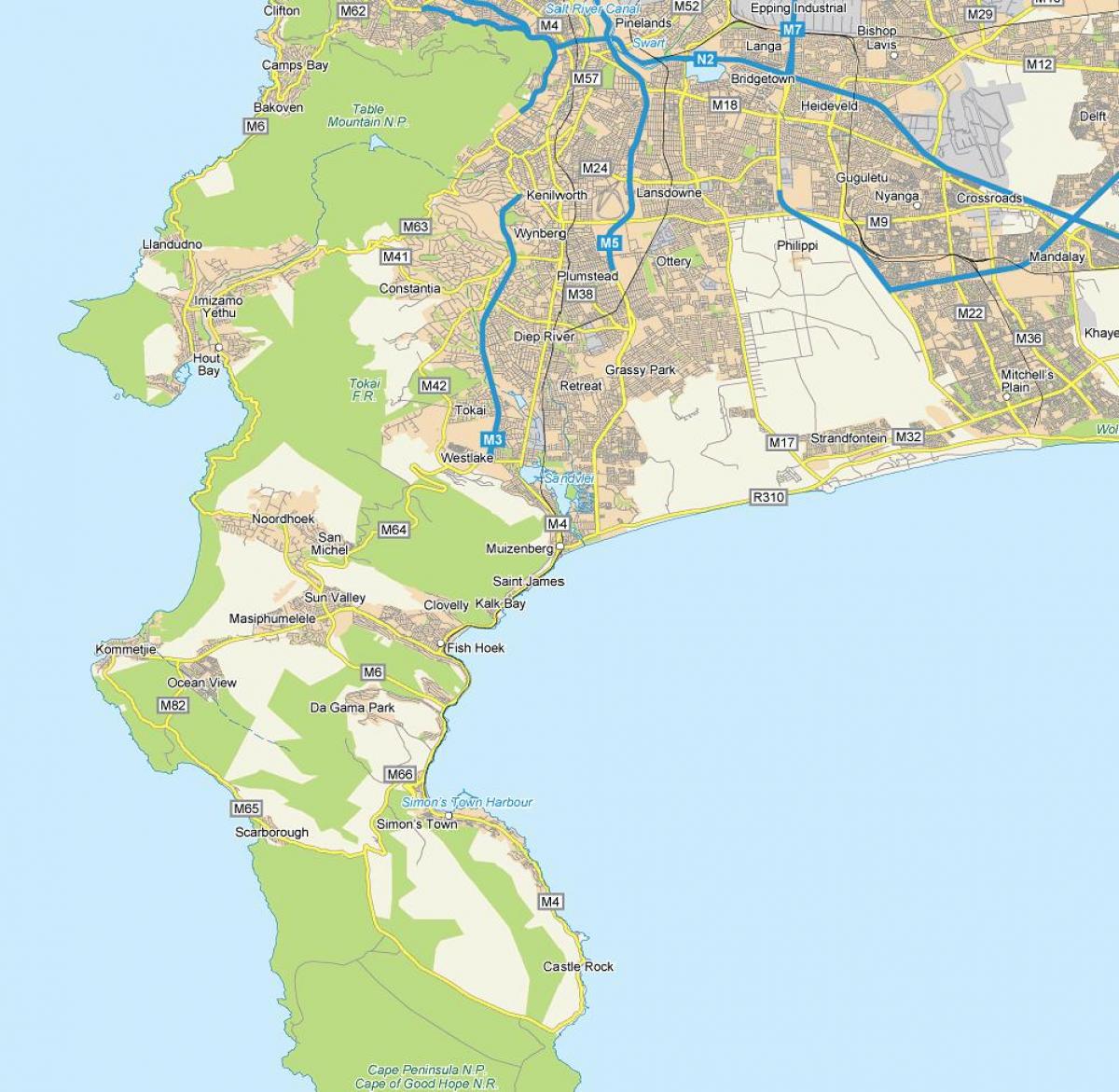 地図muizenbergケープタウン