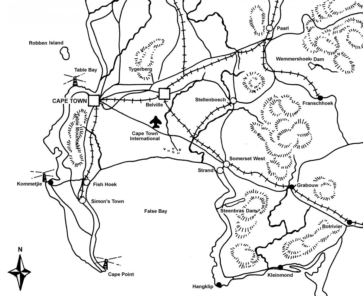 地図の描き地図のケープタウン