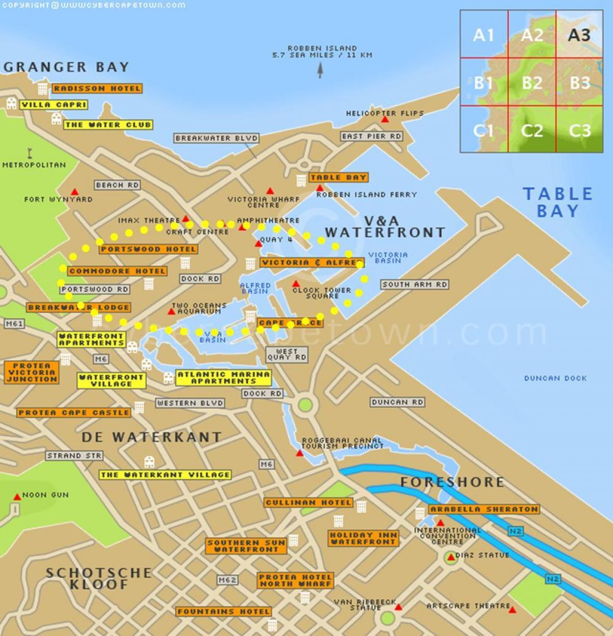 v&aのケープタウンの水辺地図