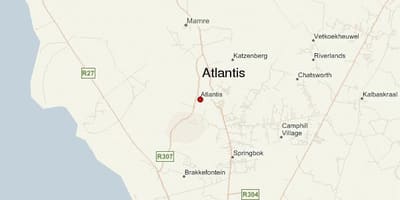 地図のケープタウンアトランティス 