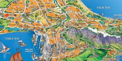 地図のケープタウンのハーバー