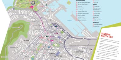 ケープタウンの観光名所の地図