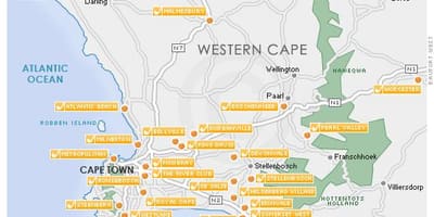 地図のケープタウンゴルフコース 