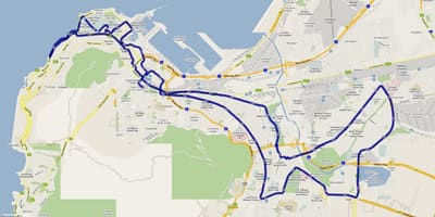 地図のケープタウンソルート 