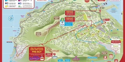 地図のケープタウン市内のホテルツアー