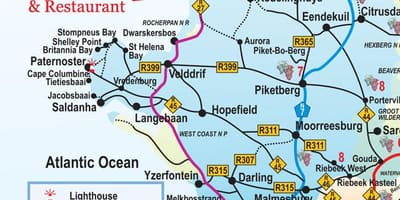 地図のケープタウン道路