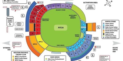 ニューランズクリケットスタジアム地図