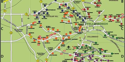 地図のワイン街道路地図はケープタウン
