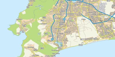地図diep川ケープタウン