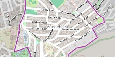 地図vredehoekケープタウン